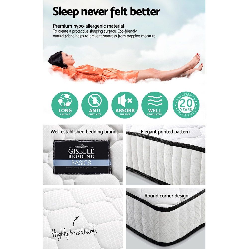 Giselle Bedding Peyton Pocket Spring Mattress 21cm Thick Queen Giselle Bedding