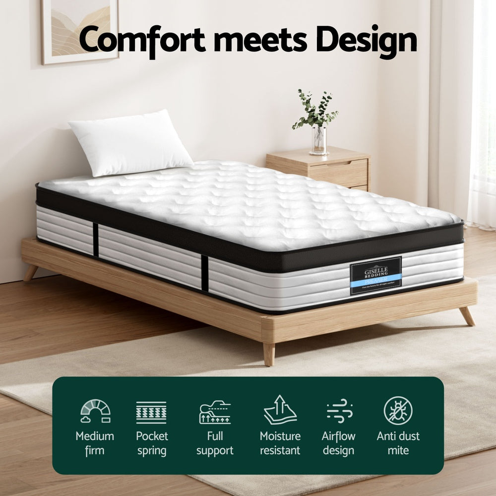 Giselle Bedding 31cm Mattress Euro Top King Single Giselle Bedding