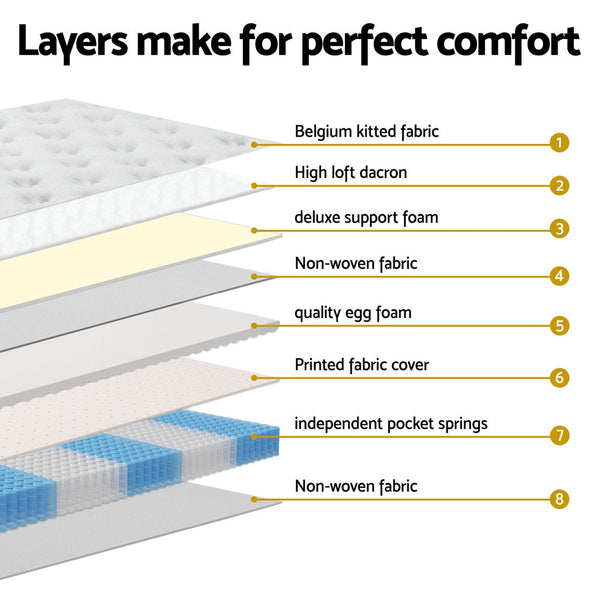 Giselle Bedding 31cm Mattress Euro Top King Single Giselle Bedding