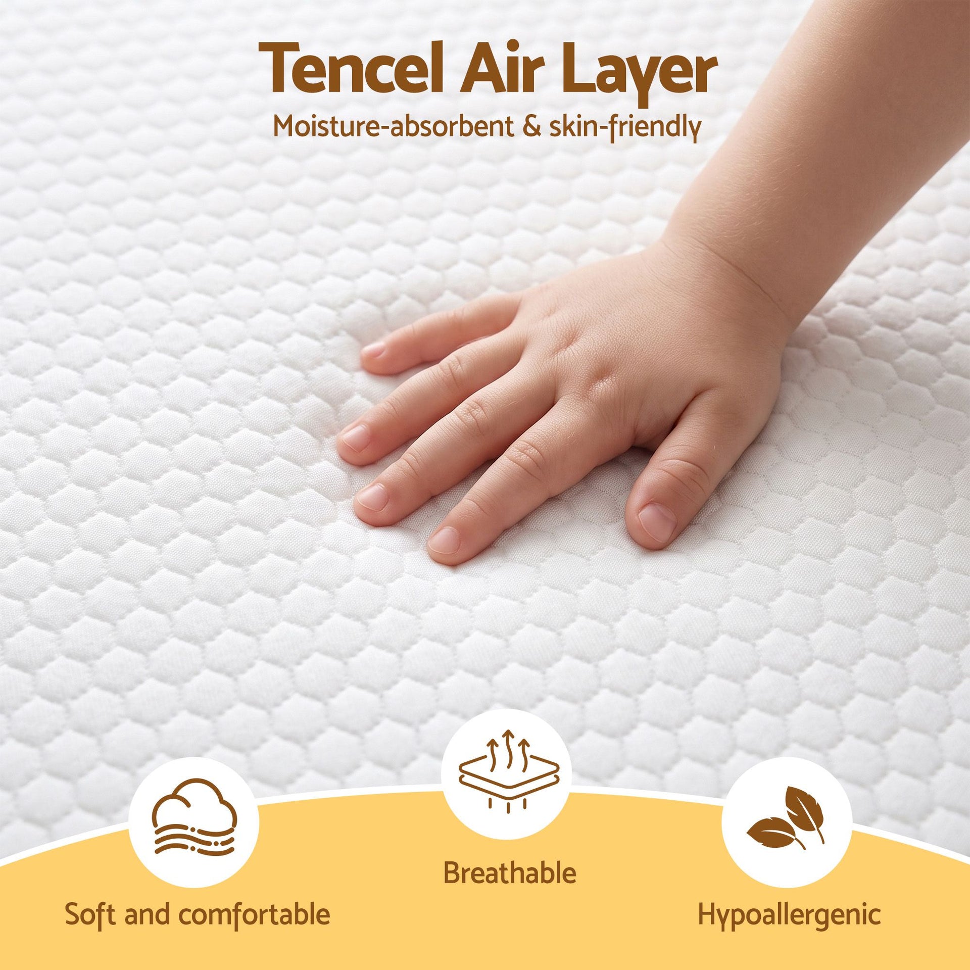 Giselle Bedding Cot Mattress, 11cm Thick Baby Mattress with Tencel Cover Giselle Bedding