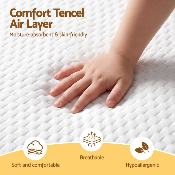 Giselle Bedding 15cm Cot Mattress, 38D Gel Memory Foam Cover Awezingly