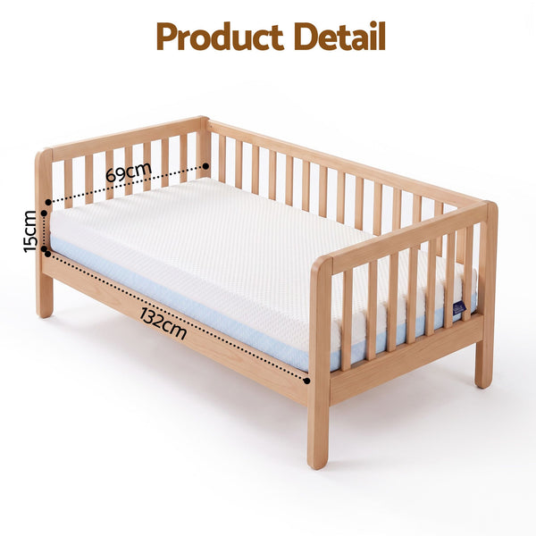 Giselle Bedding 15cm Cot Mattress, 38D Gel Memory Foam Cover Awezingly