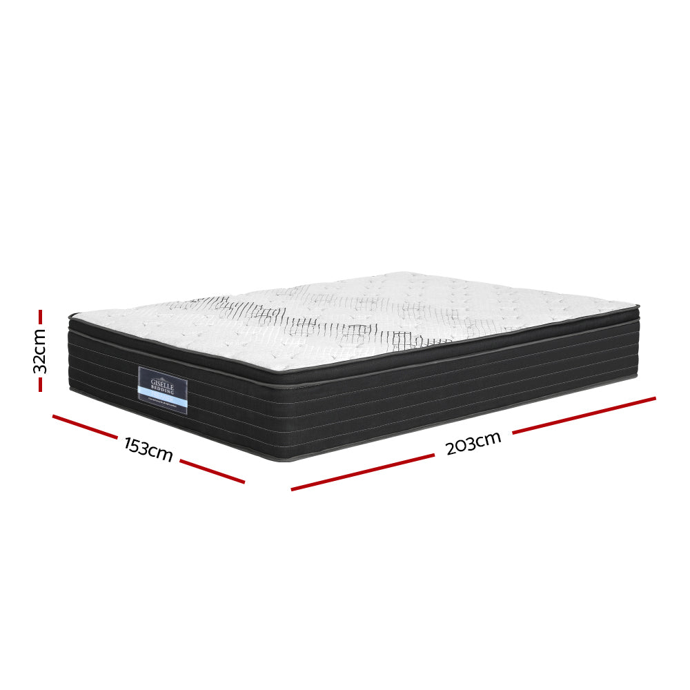 Giselle Bedding Mattress Extra Firm Queen Pocket Spring Foam Super Firm 32cm Giselle Bedding