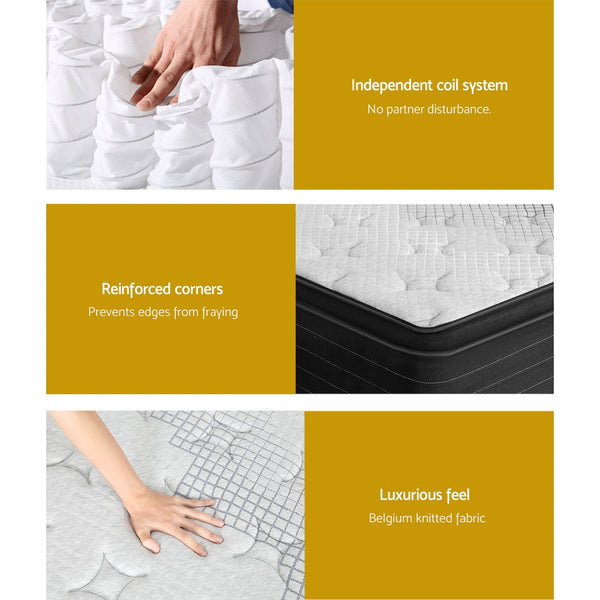 Giselle Bedding Mattress Extra Firm Queen Pocket Spring Foam Super Firm 32cm Giselle Bedding