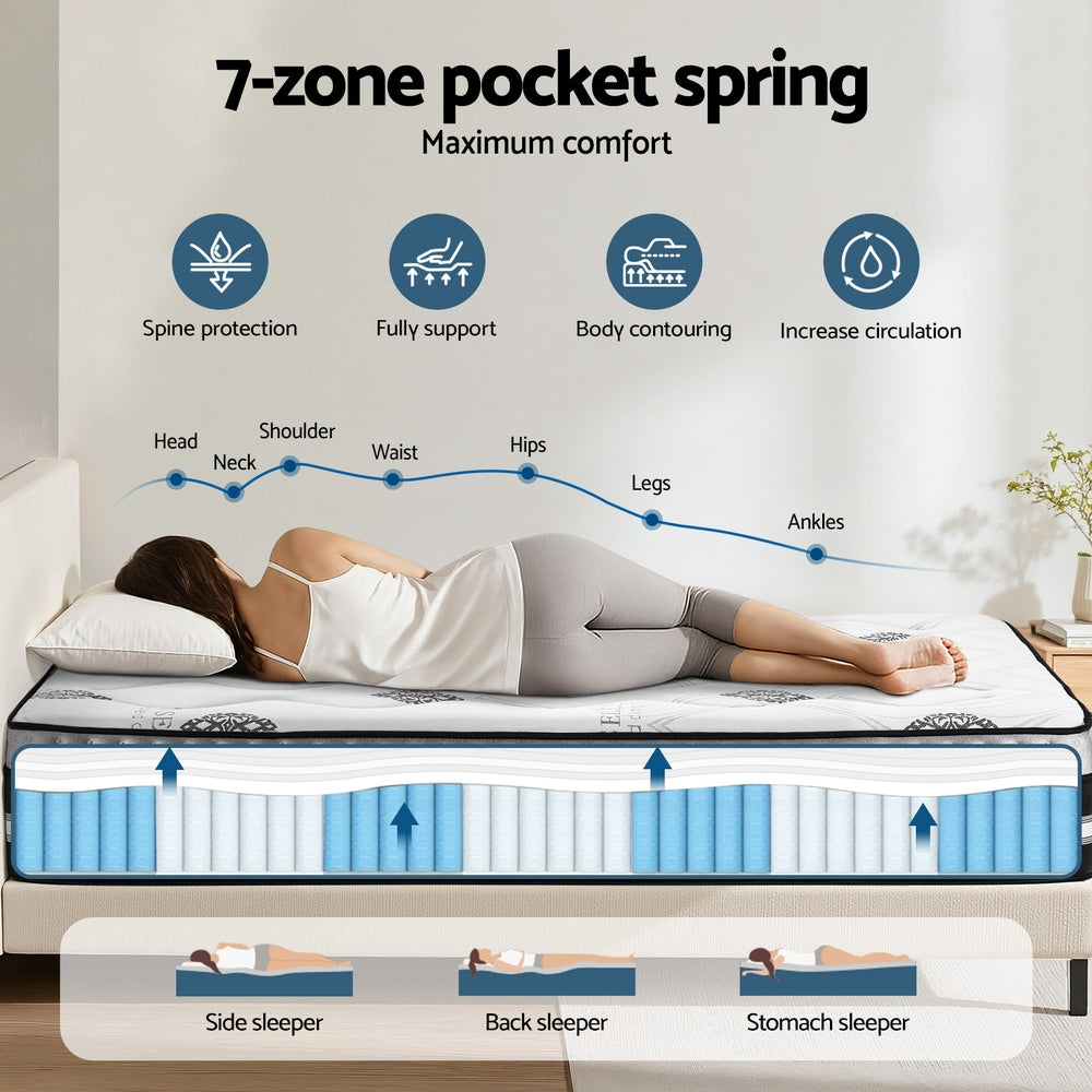 Giselle Bedding King Mattress 35cm Bed in a Box Pocket Spring Gel Memory Foam Giselle Bedding