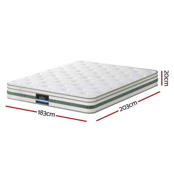 20cm Giselle Mattress King Green Tea Mattresses Giselle Bedding