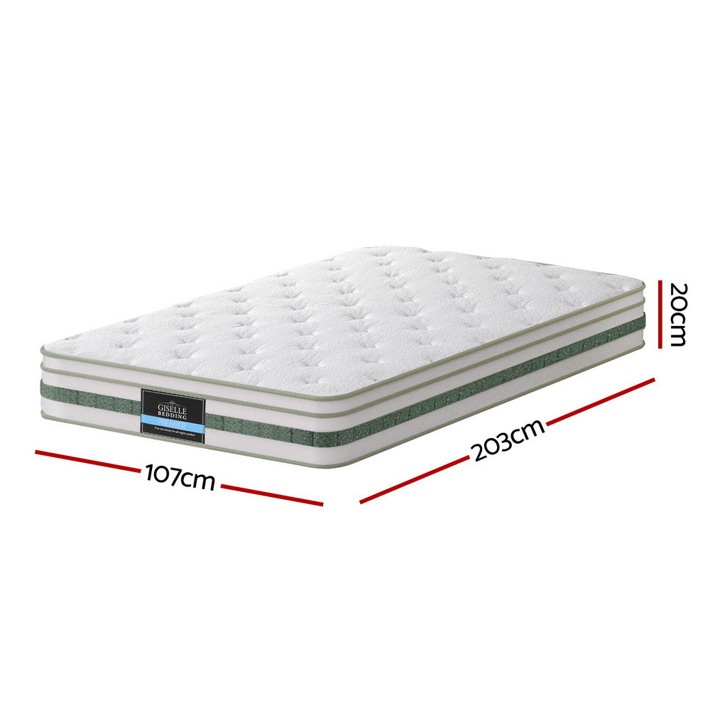 20cm Giselle Mattress King Single Green Tea Mattresses Giselle Bedding