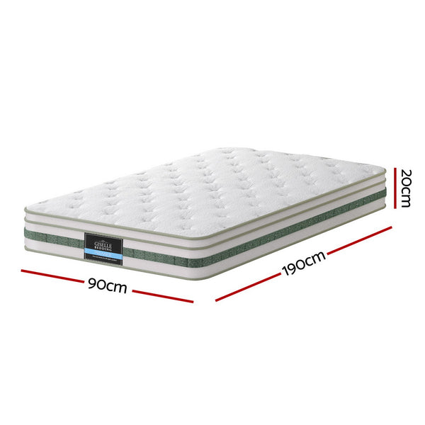 20cm Giselle Mattress Single Green Tea Mattresses Giselle Bedding