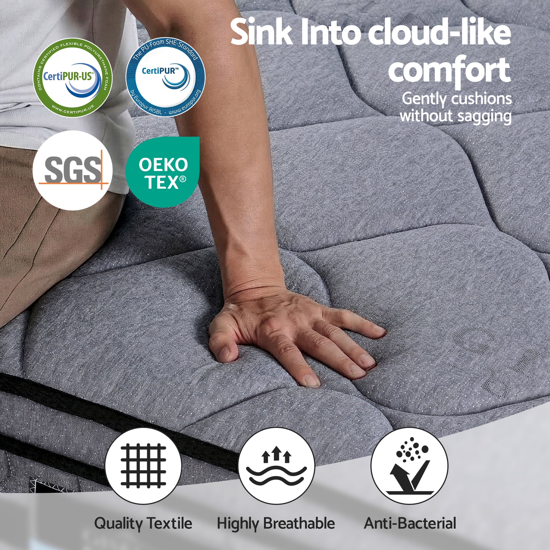 Giselle Bedding 34cm King Mattress Hybrid, Pocket Spring Bed Mattress Awezingly