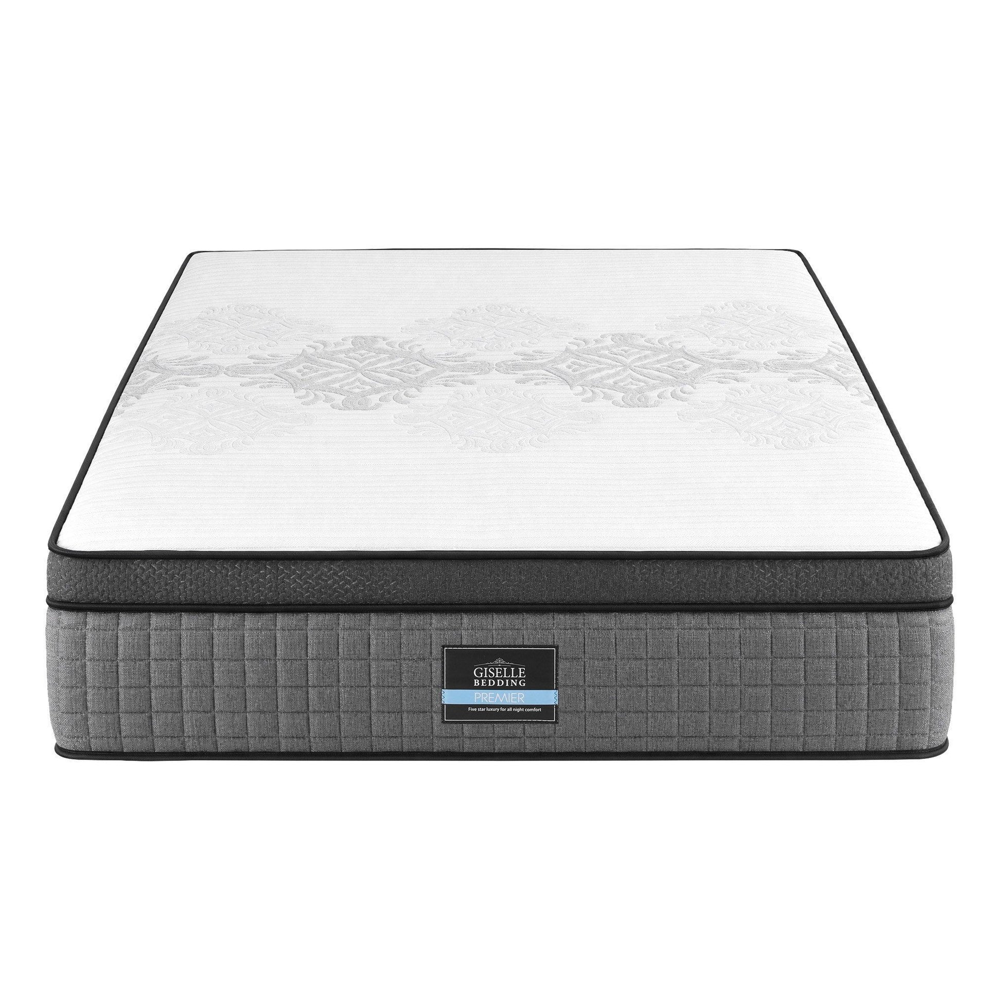 Giselle Bedding Double Mattress 37cm 4-in-1 Adjustable Firmness Cooling Gel Memory Foam Dual-Zone Flippable for Couples Awezingly
