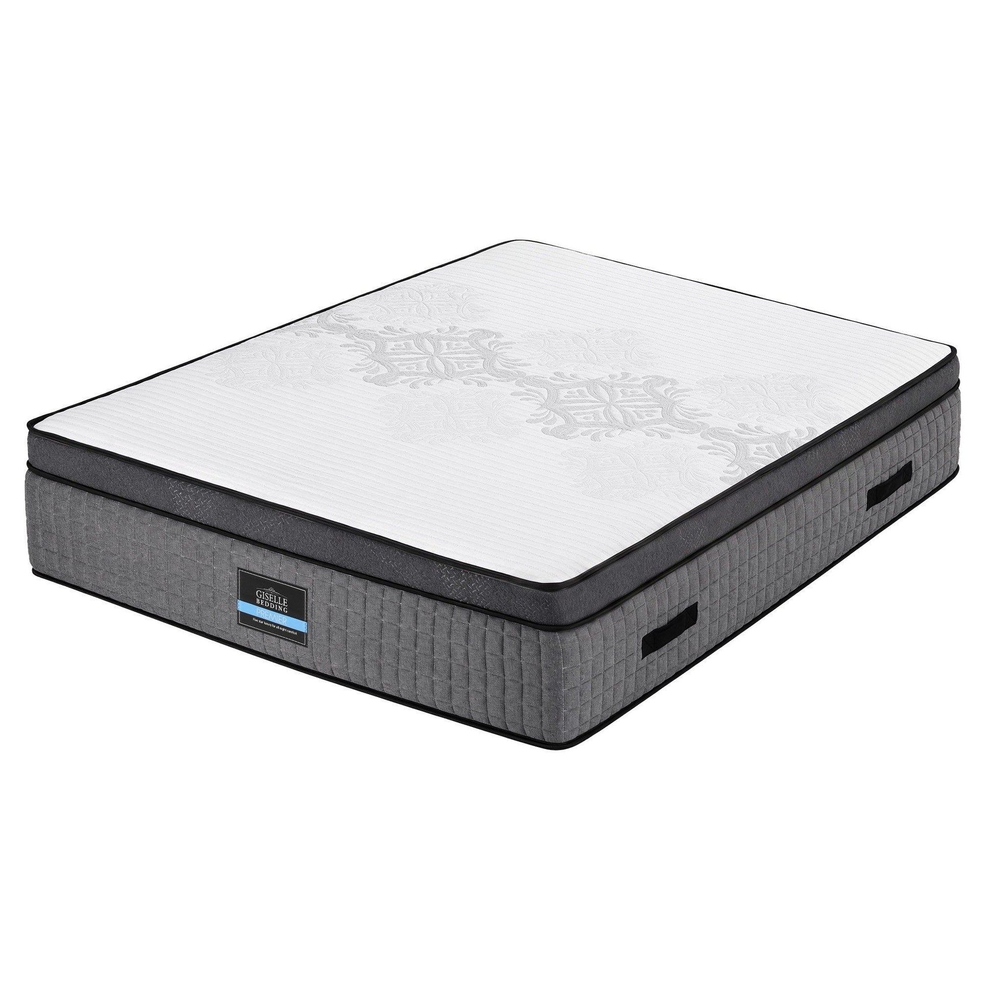 Giselle Bedding King Mattress 37cm 4-in-1 Adjustable Firmness Cooling Gel Memory Foam Dual-Zone Flippable for Couples Awezingly