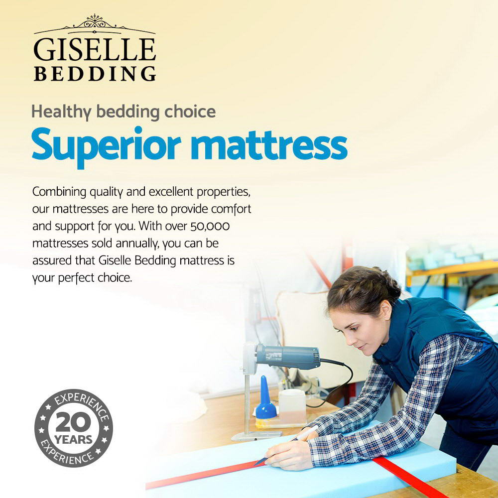 Giselle Bedding Alanya Euro Top Pocket Spring Mattress 34cm Thick – Single Giselle Bedding