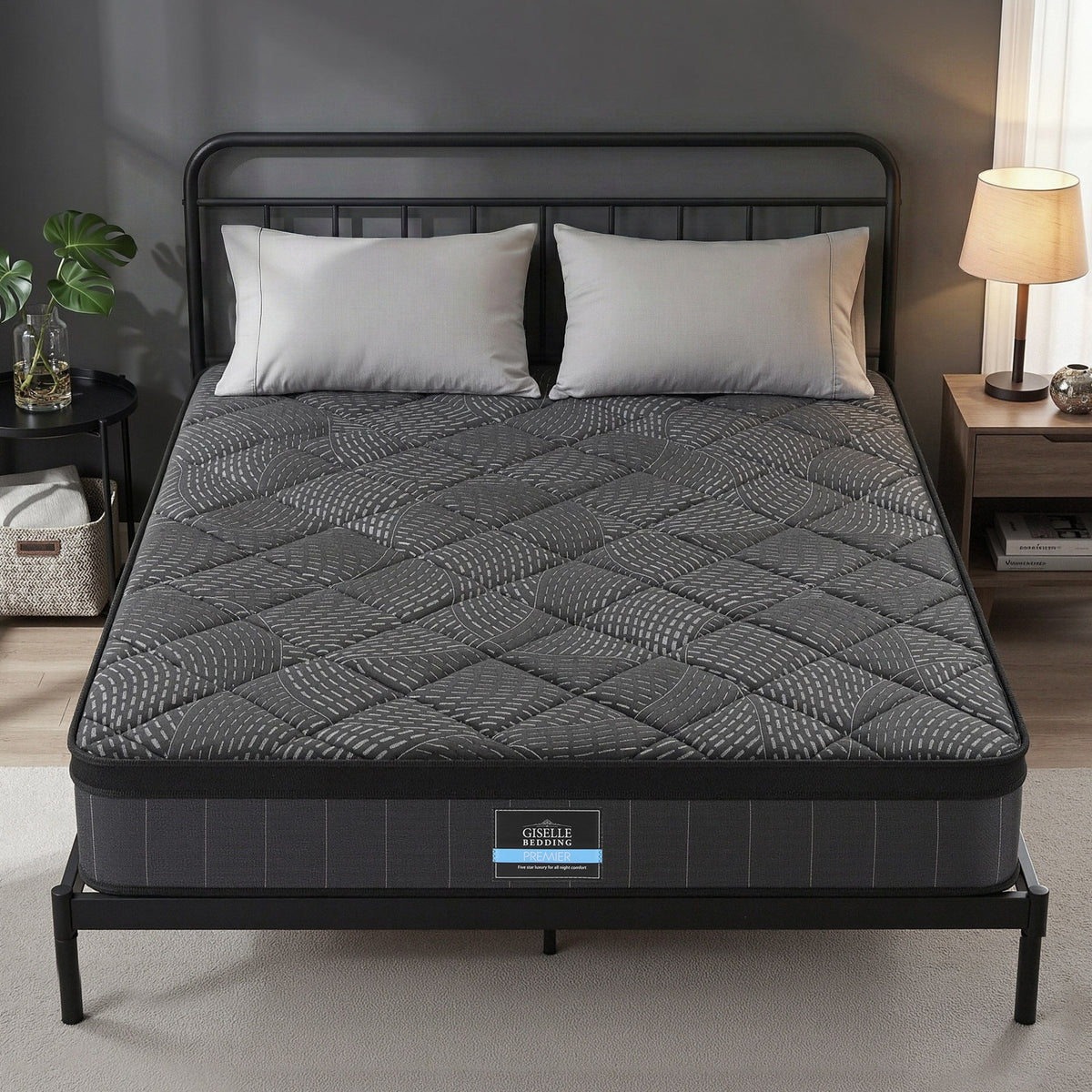 Giselle Bedding King Mattress 25cm Pocket Spring Latex Euro Top Medium Firm Bed Awezingly