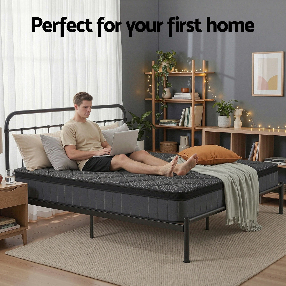 Giselle Bedding King Mattress 25cm Pocket Spring Latex Euro Top Medium Firm Bed Awezingly
