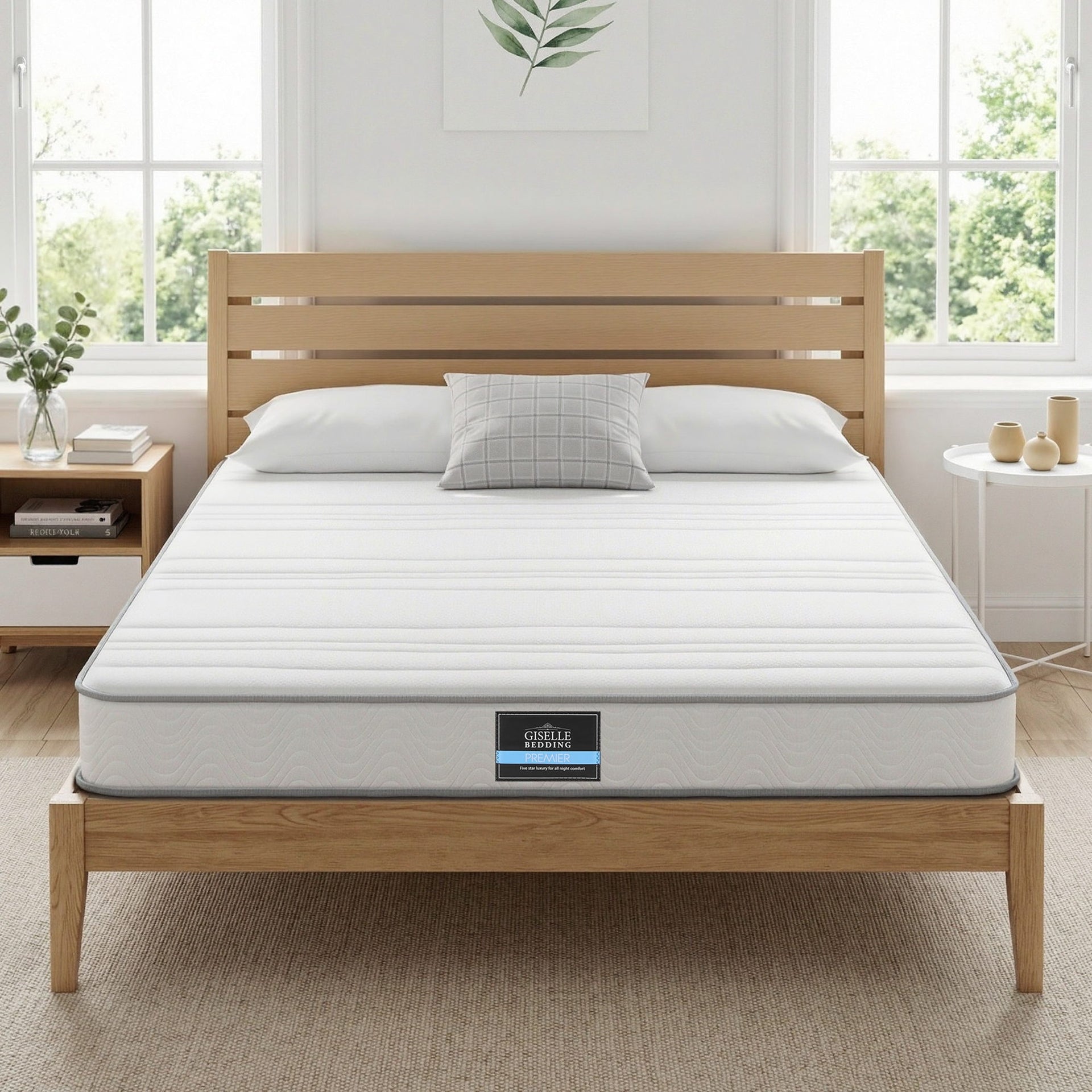 Giselle Double Mattress 20cm with Reinforced Edge Support Egg-Crate Foam Awezingly