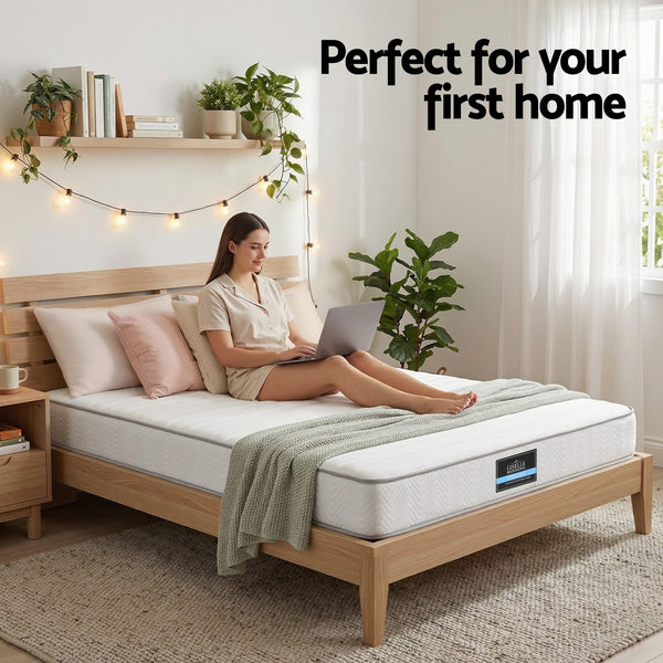 Giselle Double Mattress 20cm with Reinforced Edge Support Egg-Crate Foam Awezingly