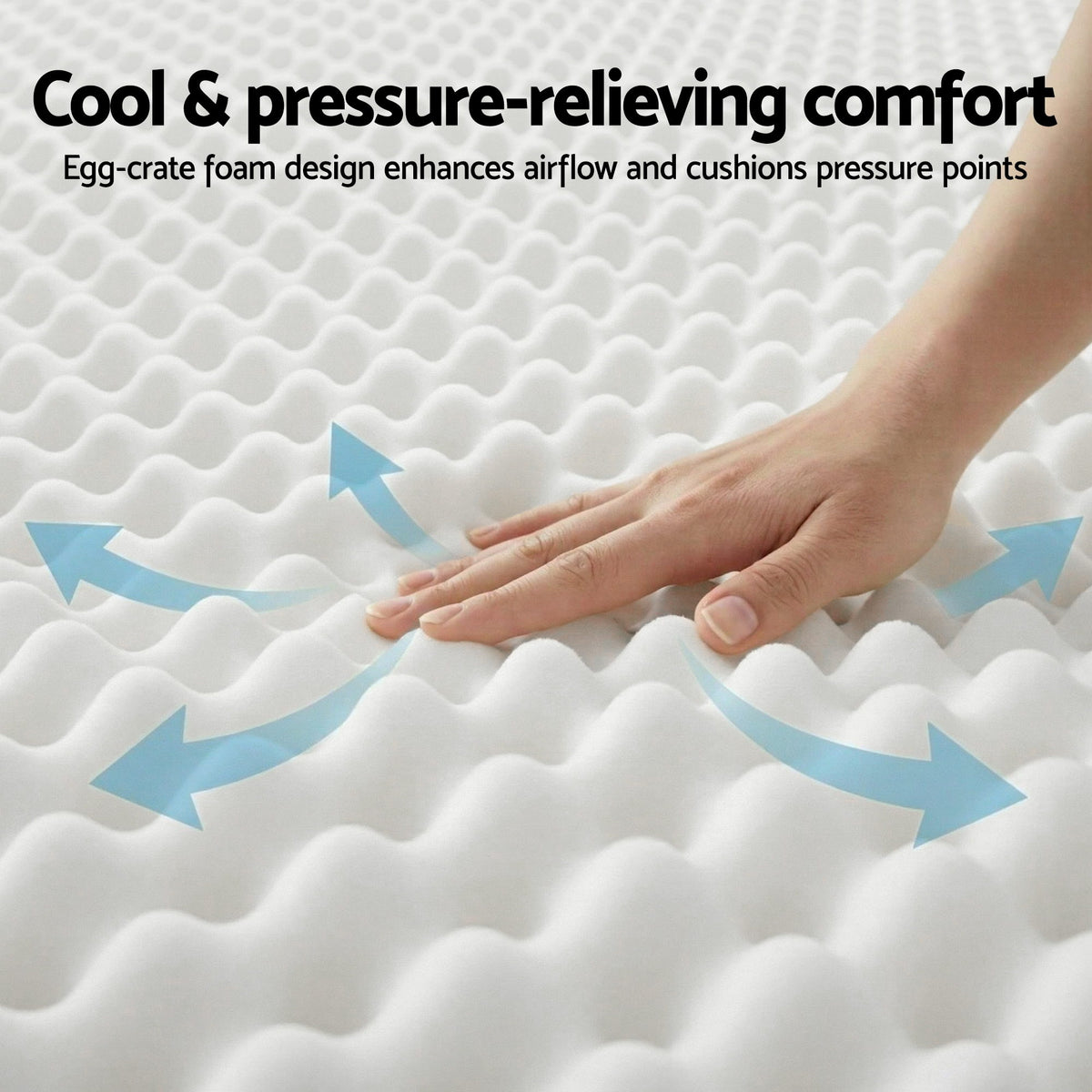 Giselle King Mattress 20cm with Reinforced Edge Support Egg-Crate Foam Awezingly
