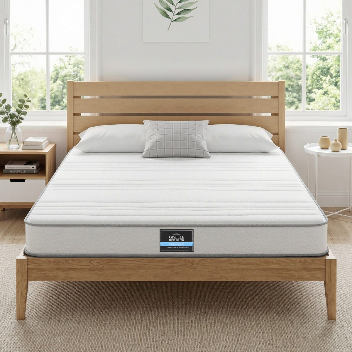 Giselle King Mattress 20cm with Reinforced Edge Support Egg-Crate Foam Awezingly