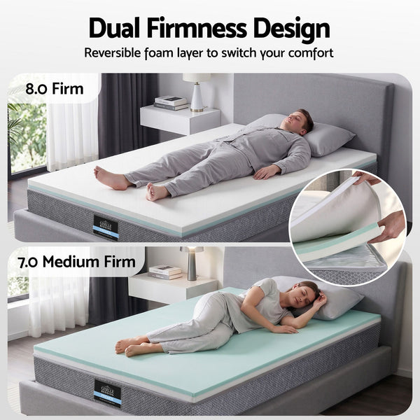 Giselle Bedding King Single Mattress 23cm Pocket Spring Mattress with Adjustable Firmness Reversible Foam Layer for Medium Firm & Firm Support Motion Isolation Bedroom Bed Giselle Bedding
