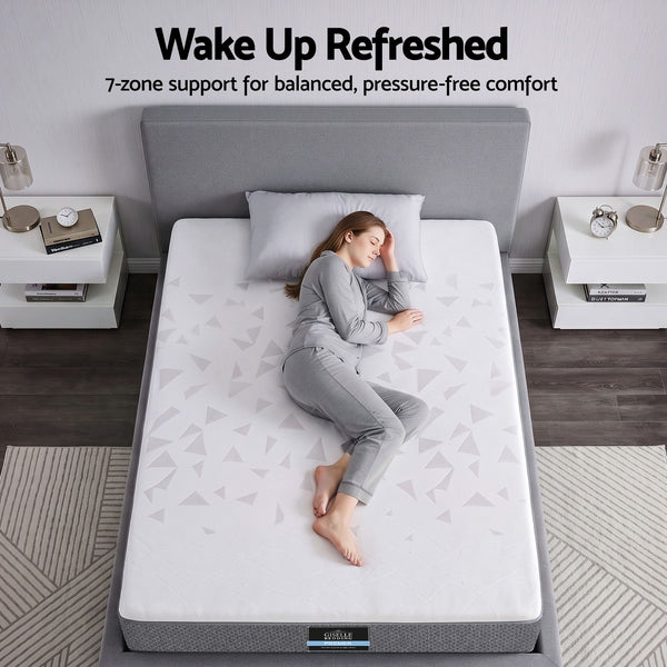 Giselle Bedding King Single Mattress 23cm Pocket Spring Mattress with Adjustable Firmness Reversible Foam Layer for Medium Firm & Firm Support Motion Isolation Bedroom Bed Giselle Bedding