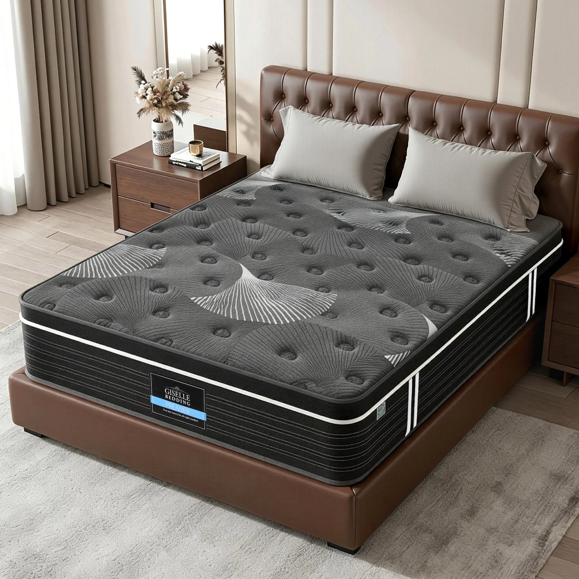 Giselle Bedding 35cm Mattress Graphene Memory Foam Medium Firm Euro Top Mattresses Double Awezingly