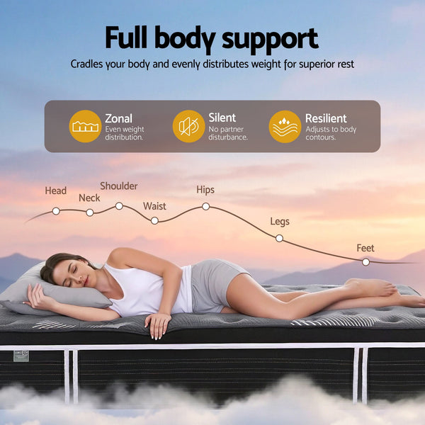 Giselle Bedding 35cm Mattress Graphene Memory Foam Medium Firm Euro Top Mattresses King Awezingly