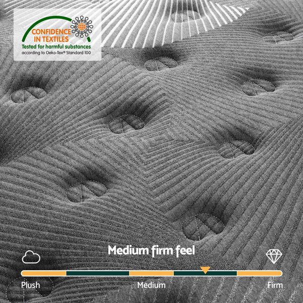 Giselle Bedding 35cm Mattress Graphene Memory Foam Medium Firm Euro Top Mattresses Single Awezingly