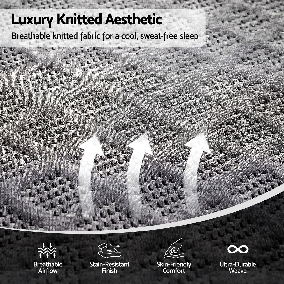 Giselle King Mattress 26cm Firm Pocket Spring Dual Edge Support Dark Grey Awezingly