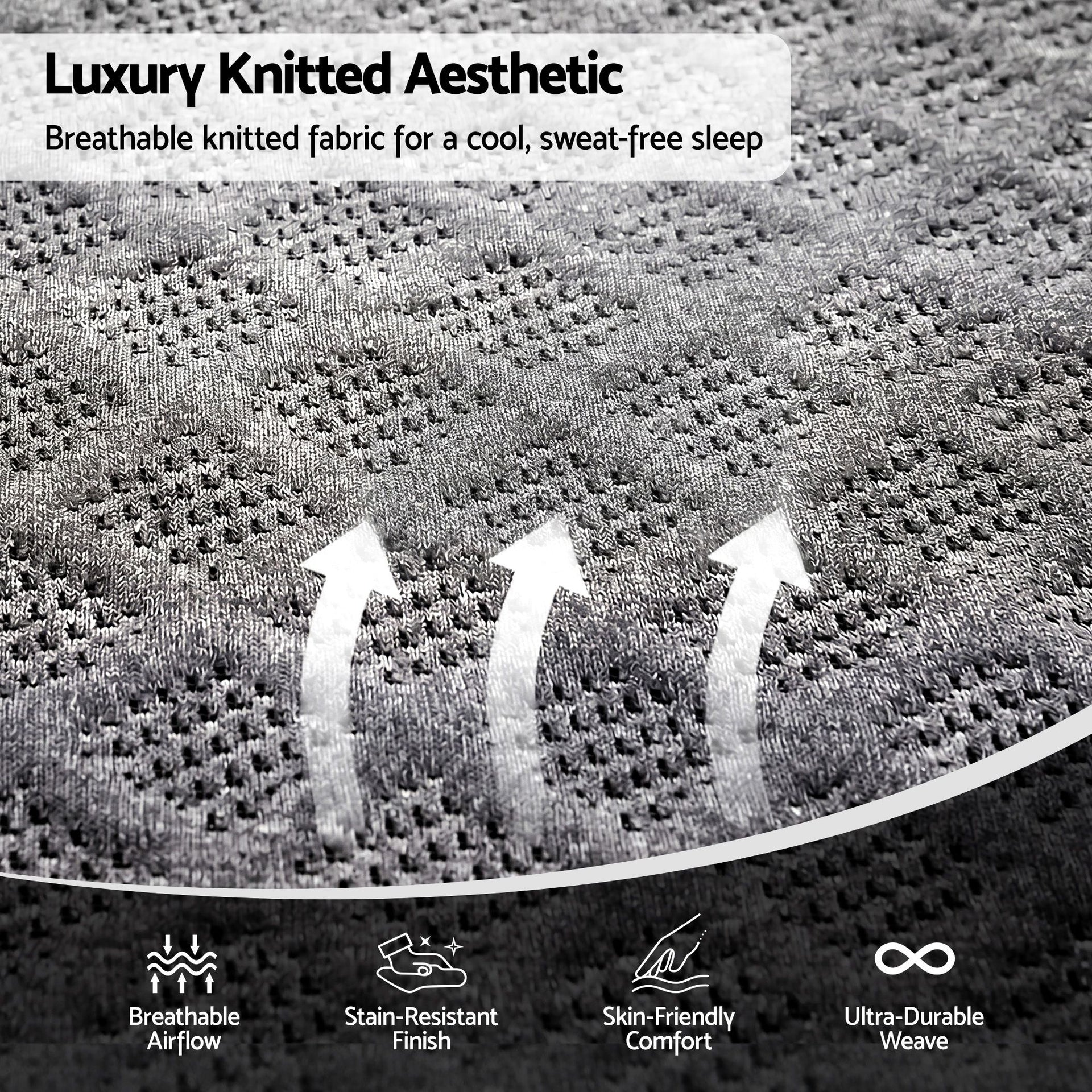 Giselle King Single Mattress 26cm Firm Pocket Spring Dual Edge Support Dark Grey Awezingly