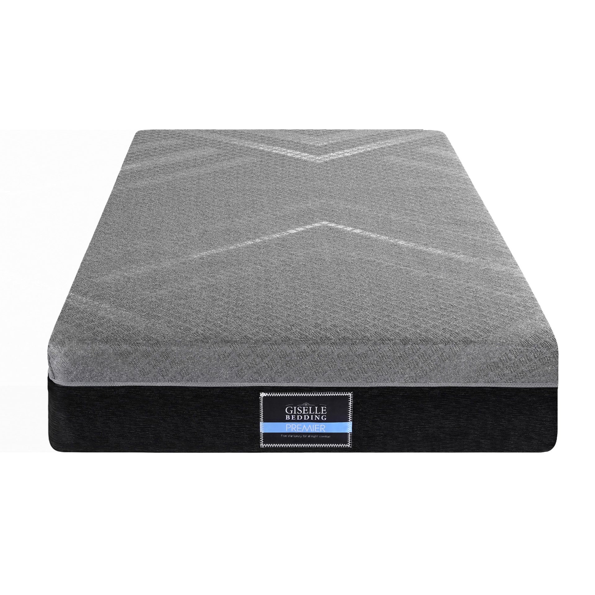 Giselle King Single Mattress 26cm Firm Pocket Spring Dual Edge Support Dark Grey Awezingly