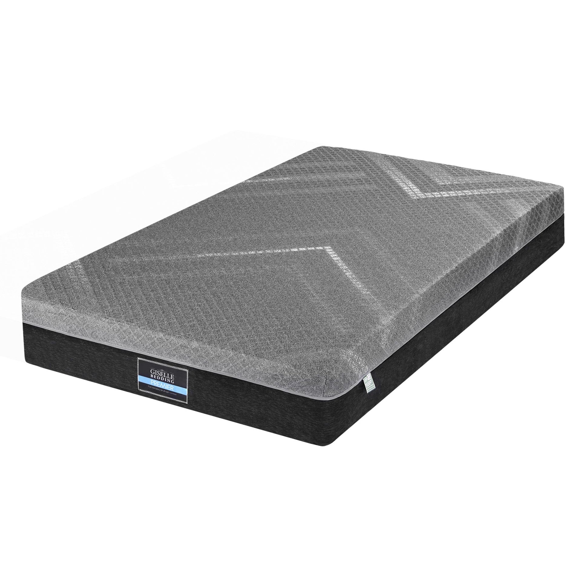Giselle King Single Mattress 26cm Firm Pocket Spring Dual Edge Support Dark Grey Awezingly