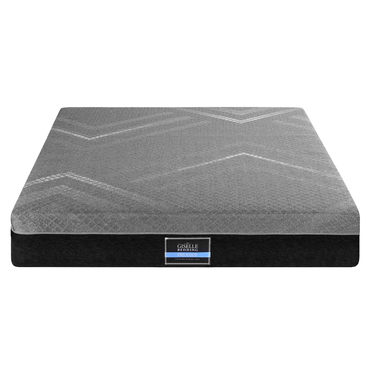 Giselle Queen Mattress 26cm Firm Pocket Spring Dual Edge Support Dark Grey Awezingly