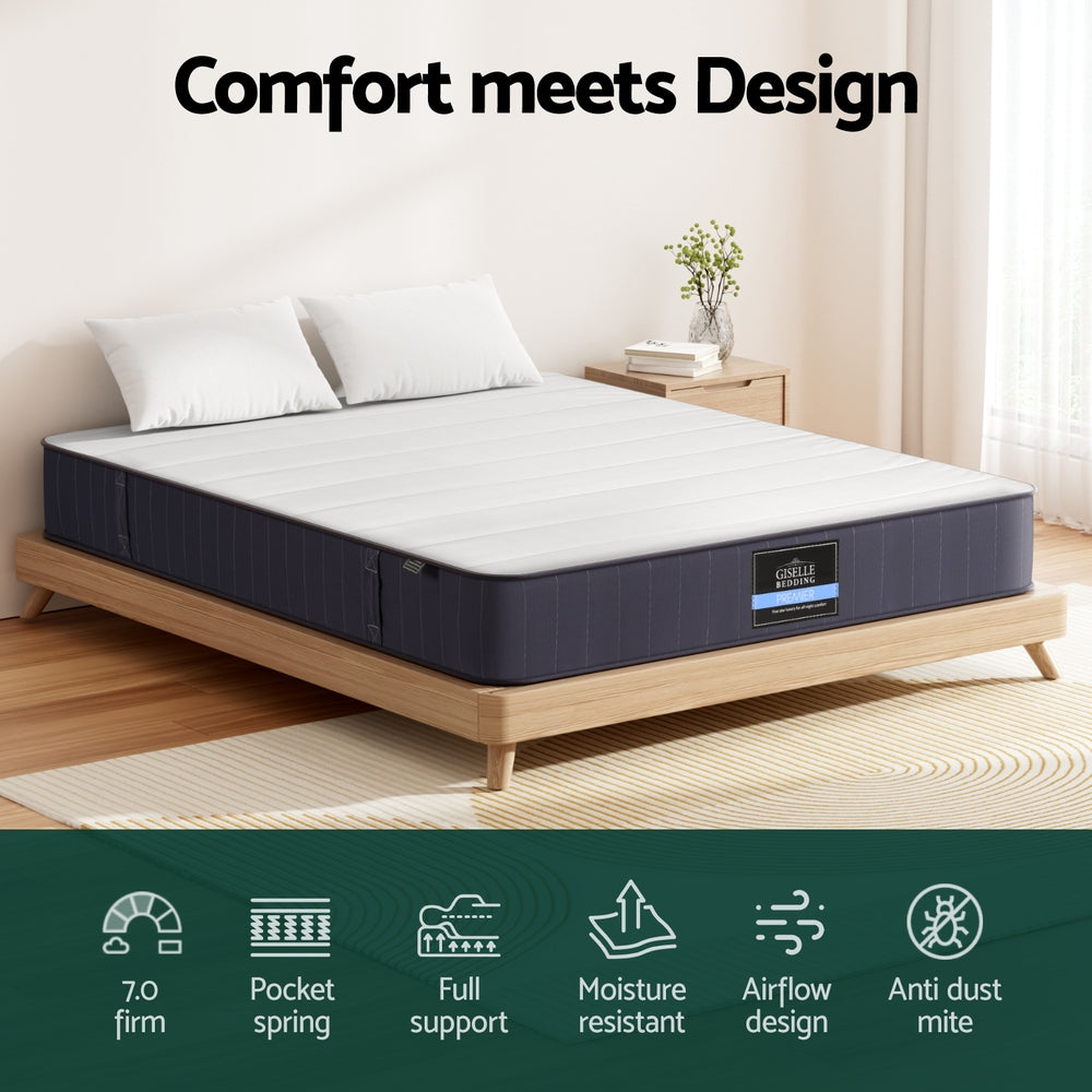 20cm Giselle Mattress Queen Bed Pocket Spring Mattresses Awezingly