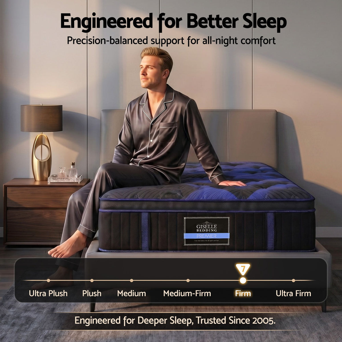 Giselle 34cm Single Hybrid Mattress with Cooling Gel Memory Foam and Edge Support Awezingly