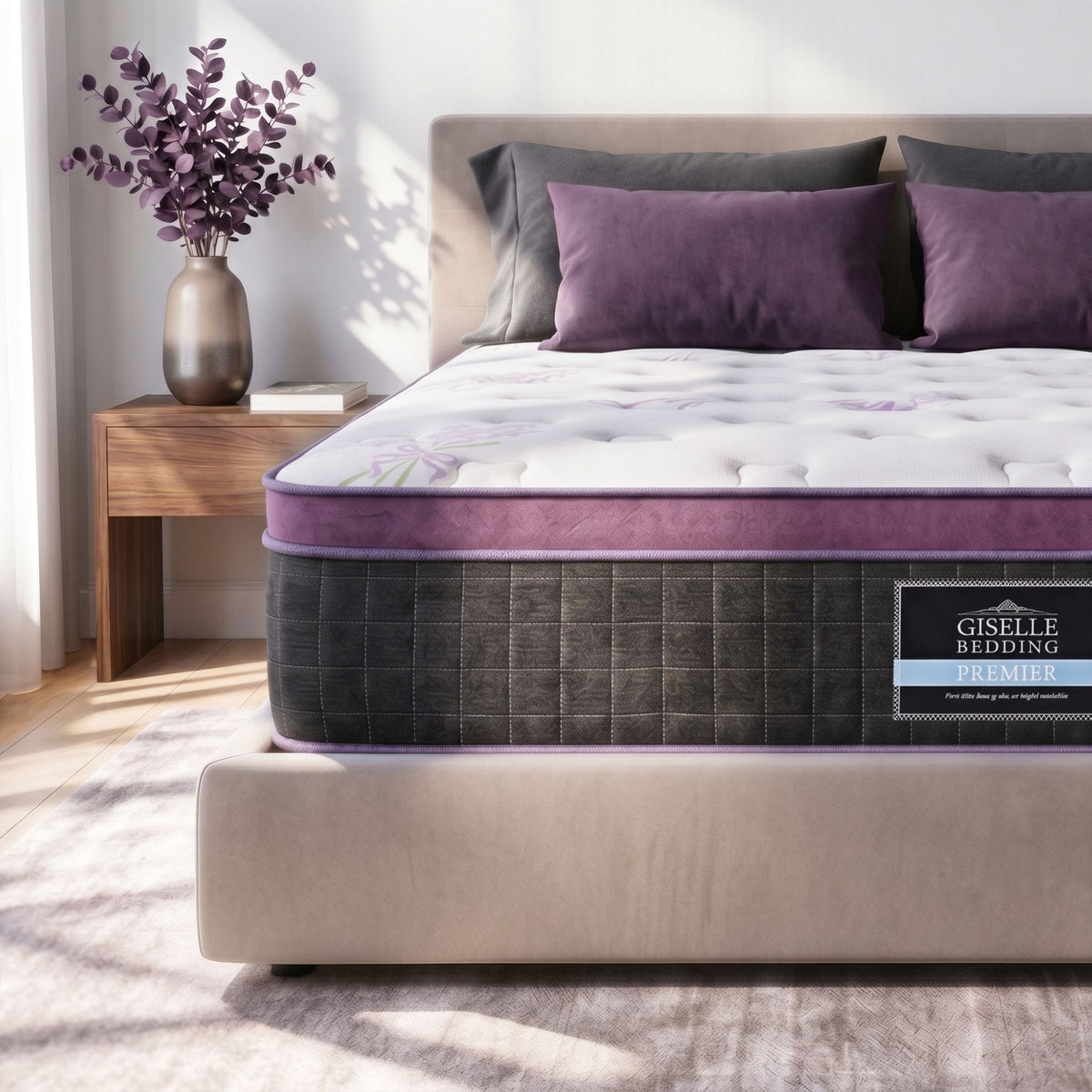 Giselle Double Euro Top Mattress Firm Pocket Spring Edge Support Awezingly