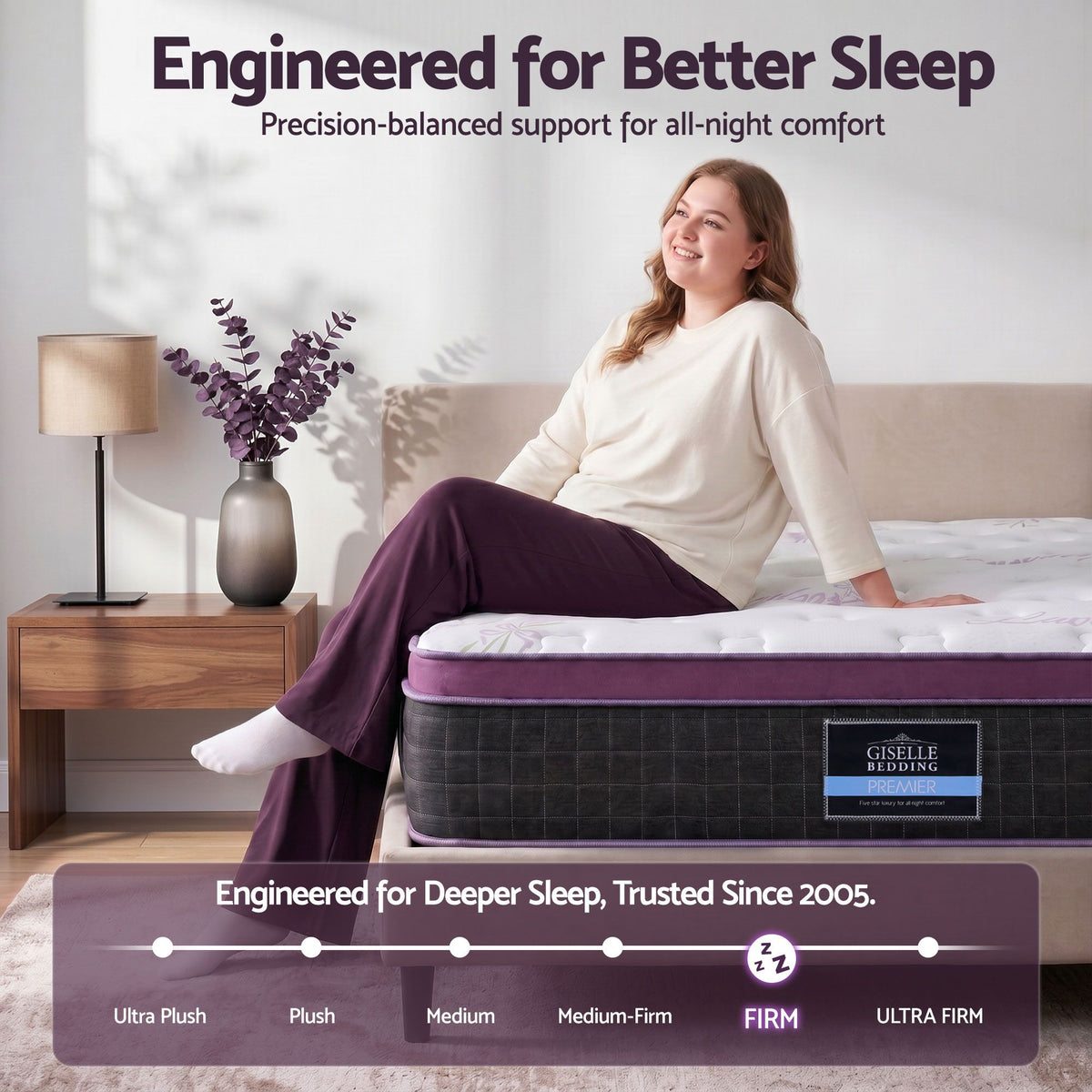 Giselle King Euro Top Mattress Firm Pocket Spring Edge Support Awezingly