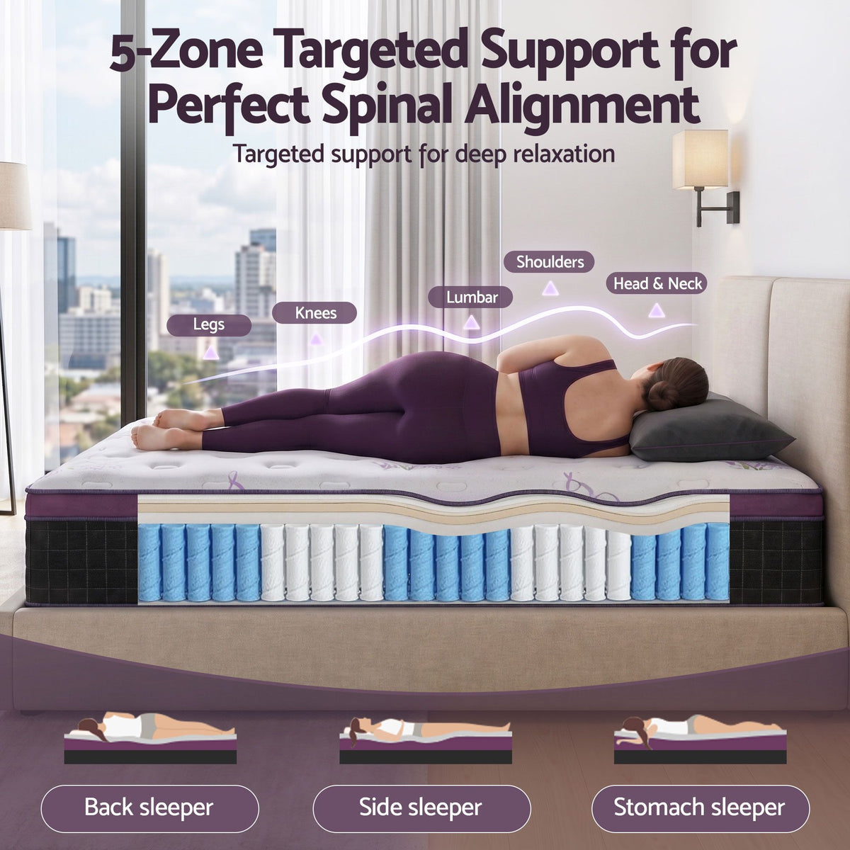 Giselle Queen Euro Top Mattress Firm Pocket Spring Edge Support Awezingly