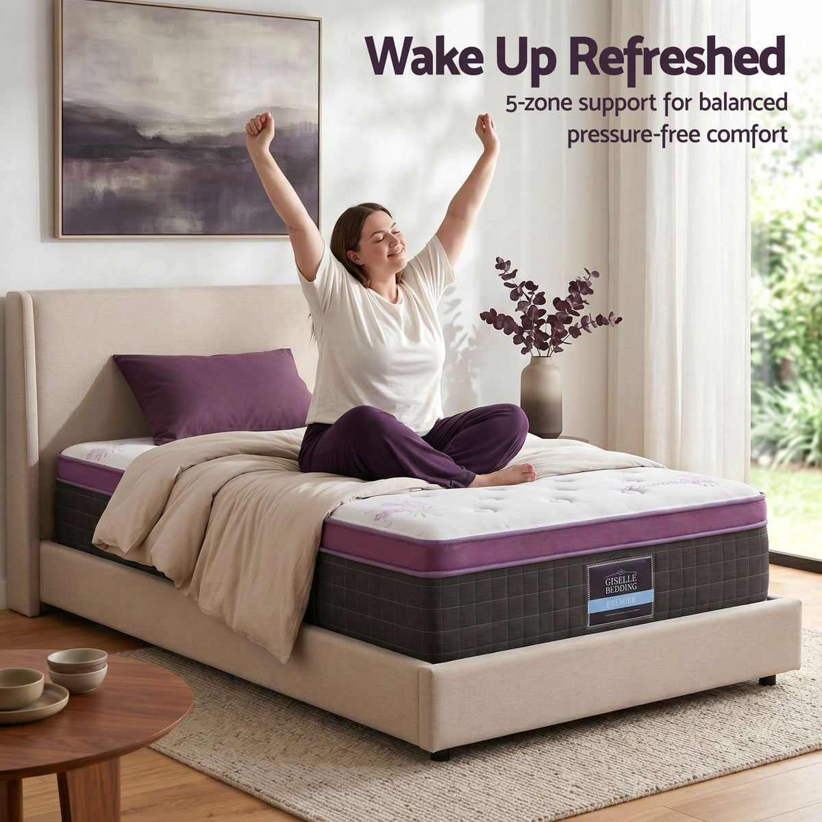 Giselle Single Euro Top Mattress Firm Pocket Spring Edge Support Awezingly