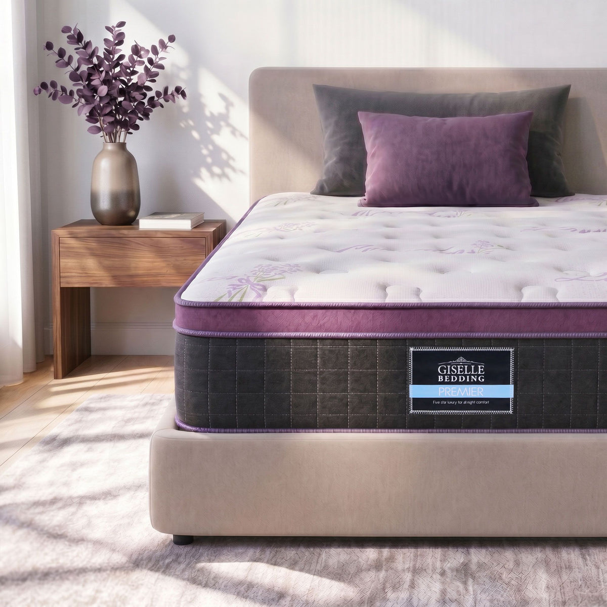 Giselle Single Euro Top Mattress Firm Pocket Spring Edge Support Awezingly