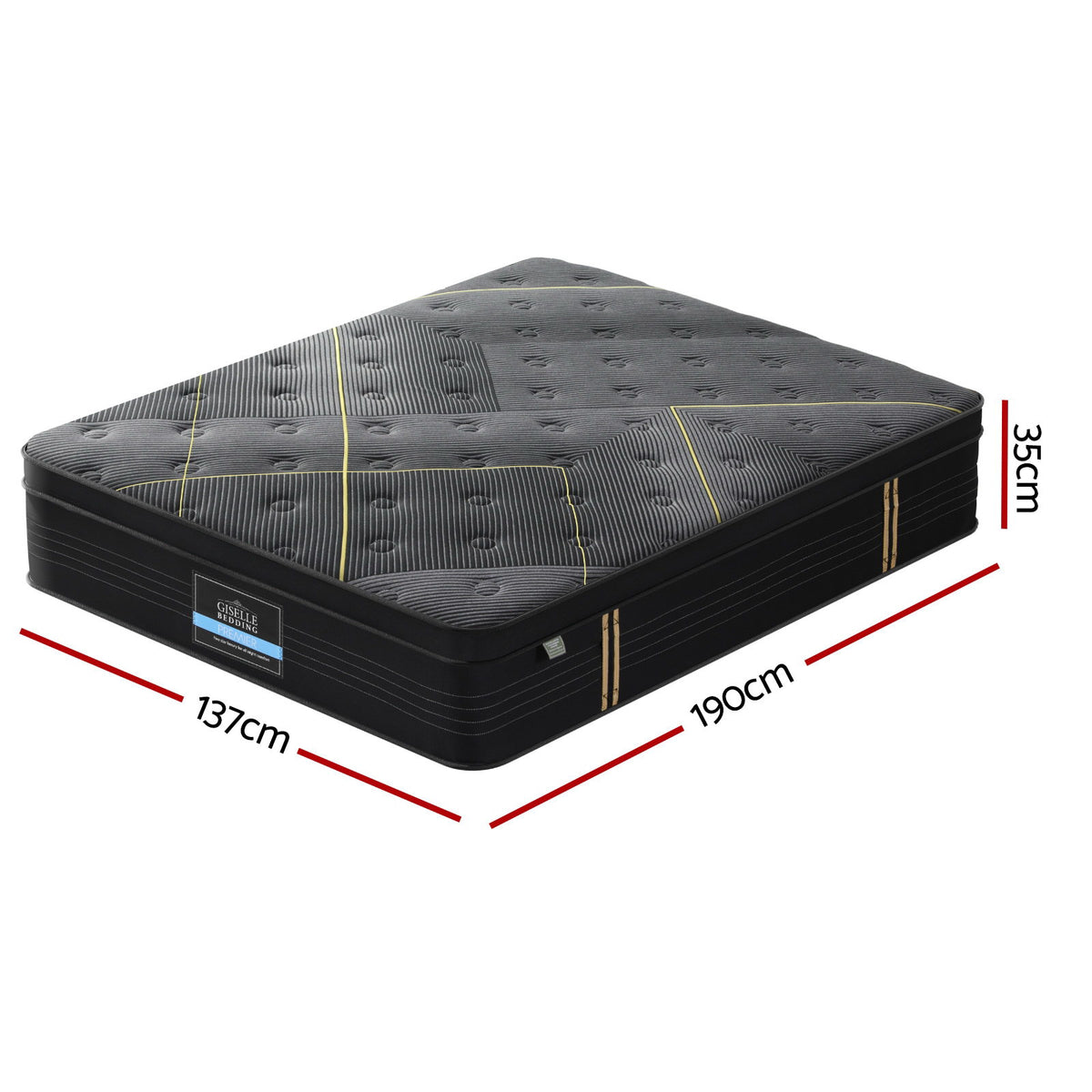 35cm Giselle Mattress Double Bed Bamboo Pocket Firm Foam Giselle Bedding
