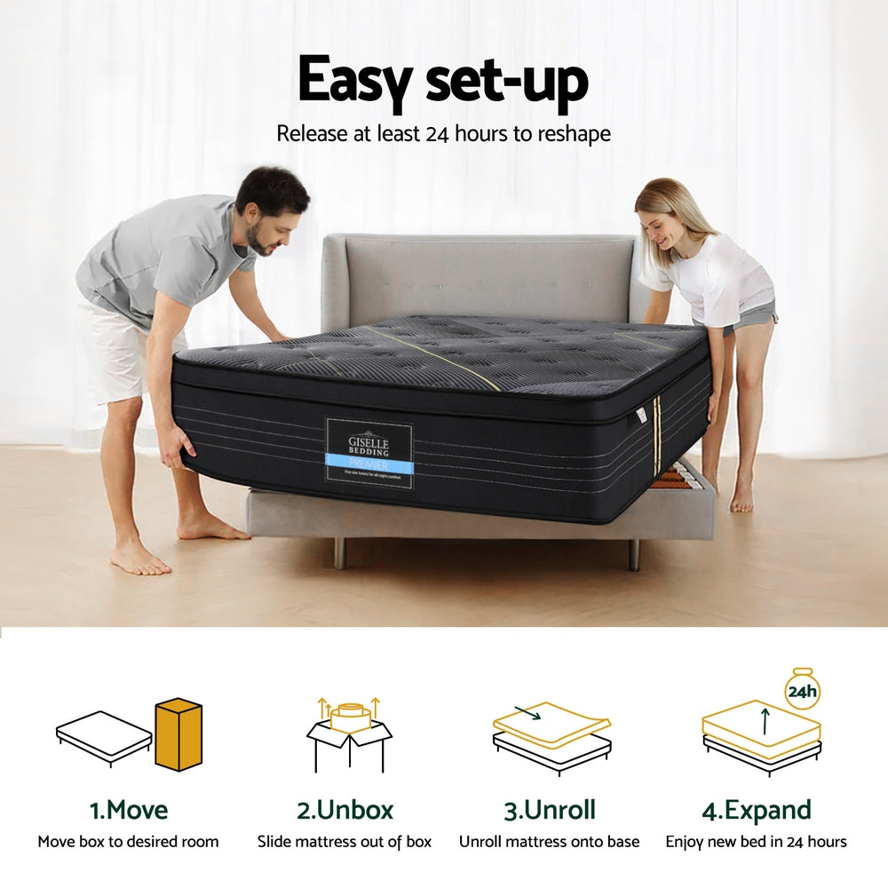 35cm Giselle Mattress King Single Bed Bamboo Pocket Firm Foam Giselle Bedding