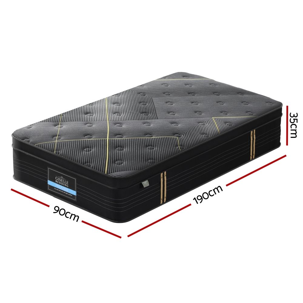 35cm Giselle Mattress Single Bed Bamboo Pocket Firm Foam Giselle Bedding