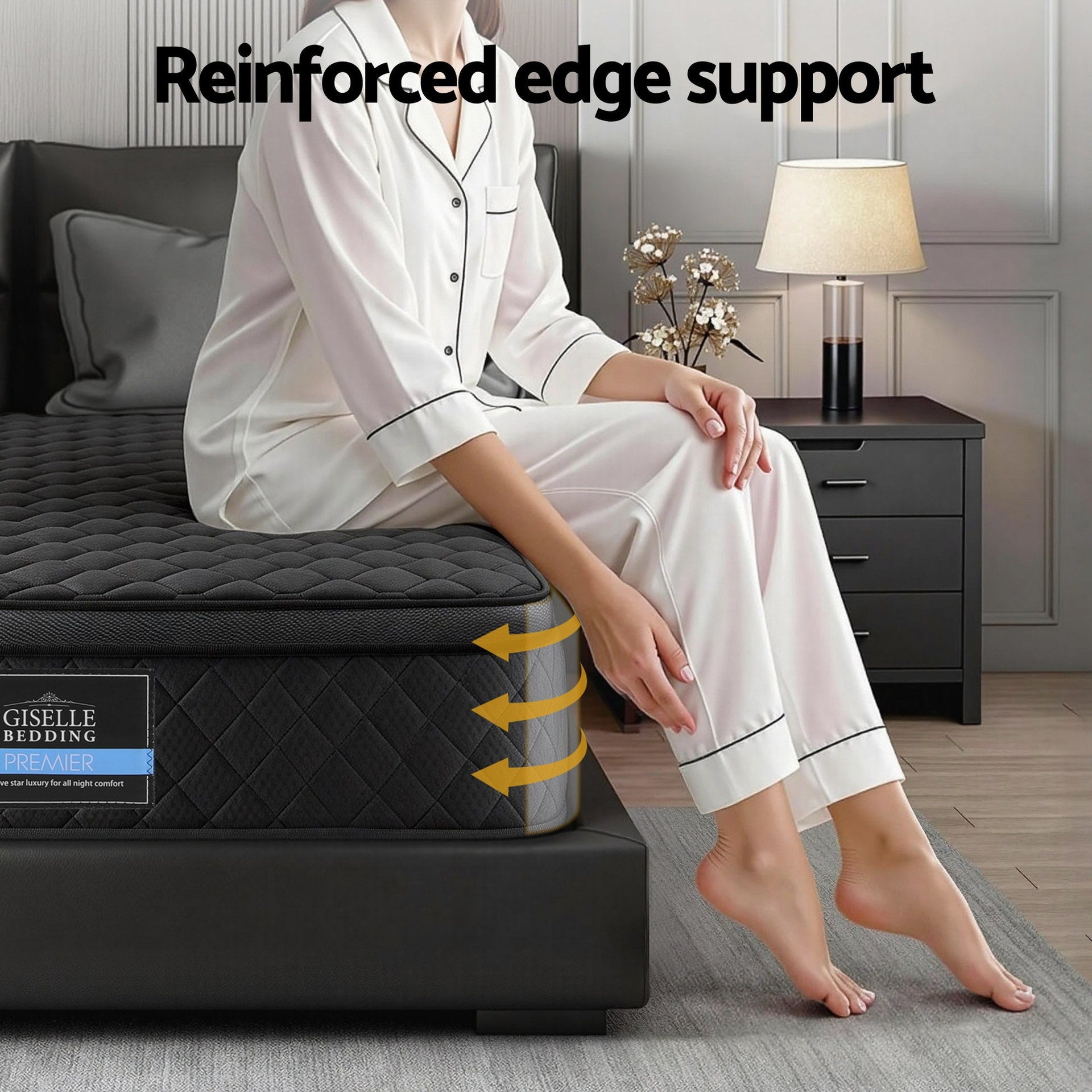 Giselle Bedding Mattress 34cm 5-Zone Pocket Spring Egg-crate Memory Foam King Giselle Bedding