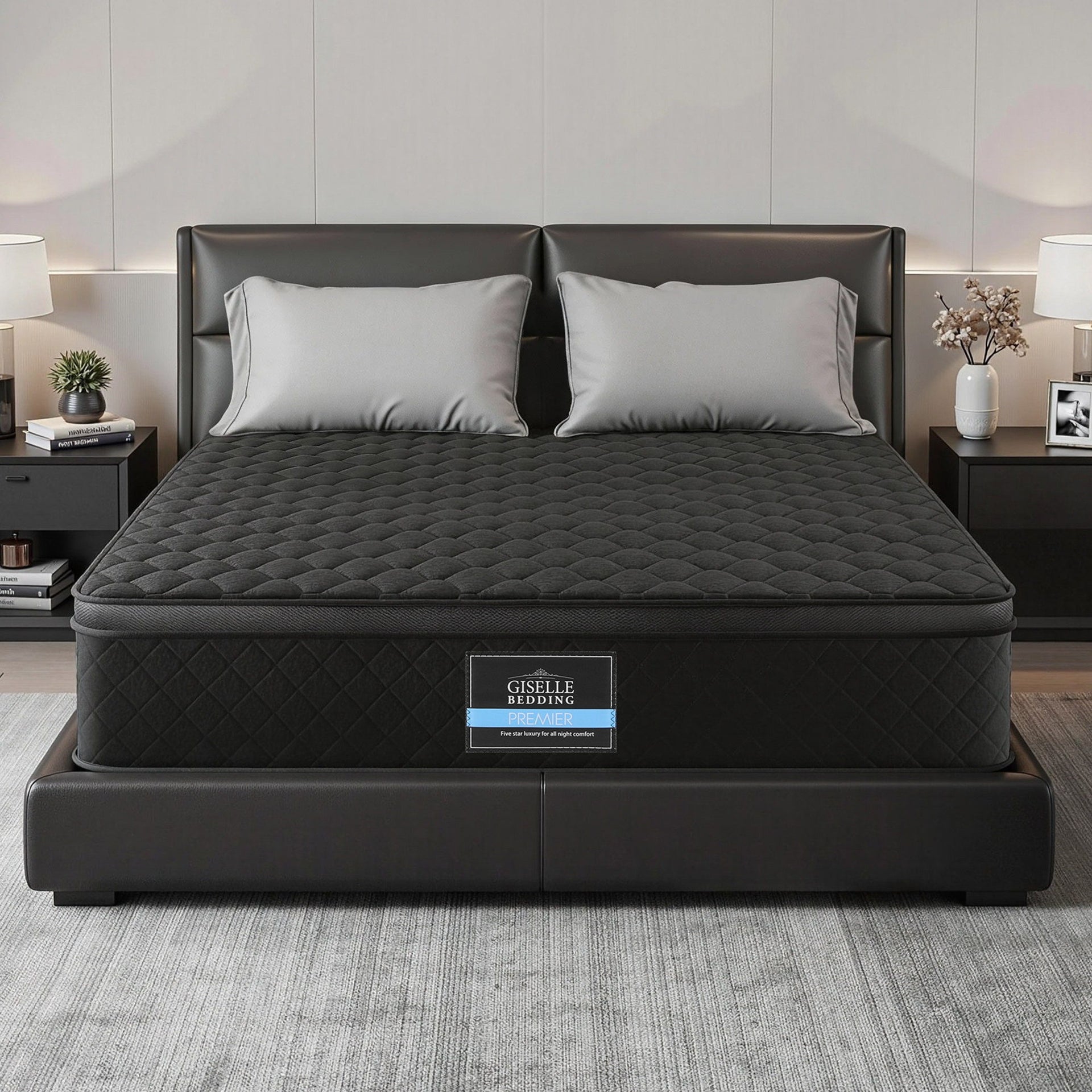 Giselle Bedding Mattress 34cm 5-Zone Pocket Spring Egg-crate Memory Foam Queen Giselle Bedding