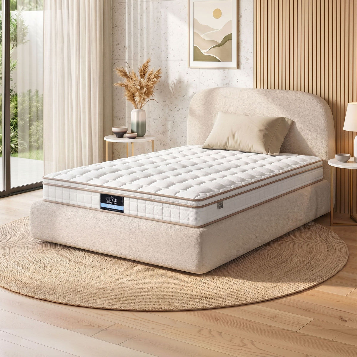 Giselle 20cm Firm King Single Mattress Pocket Spring for Bedroom or Guest Room Awezingly