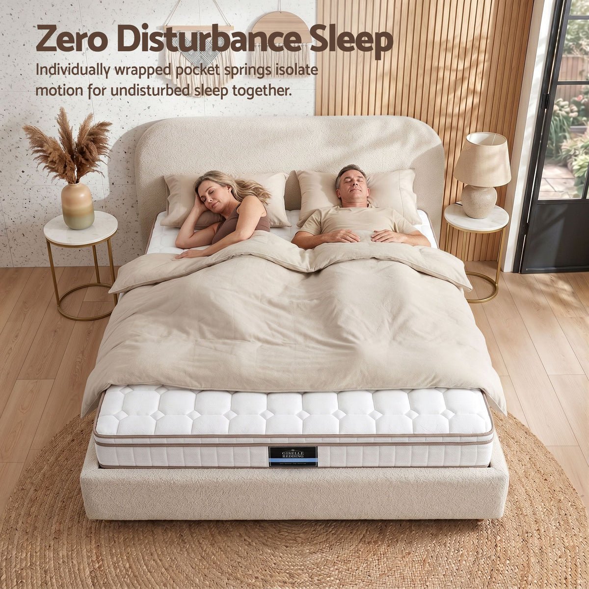 Giselle 20cm Firm Queen Mattress Pocket Spring for Bedroom or Guest Room Awezingly