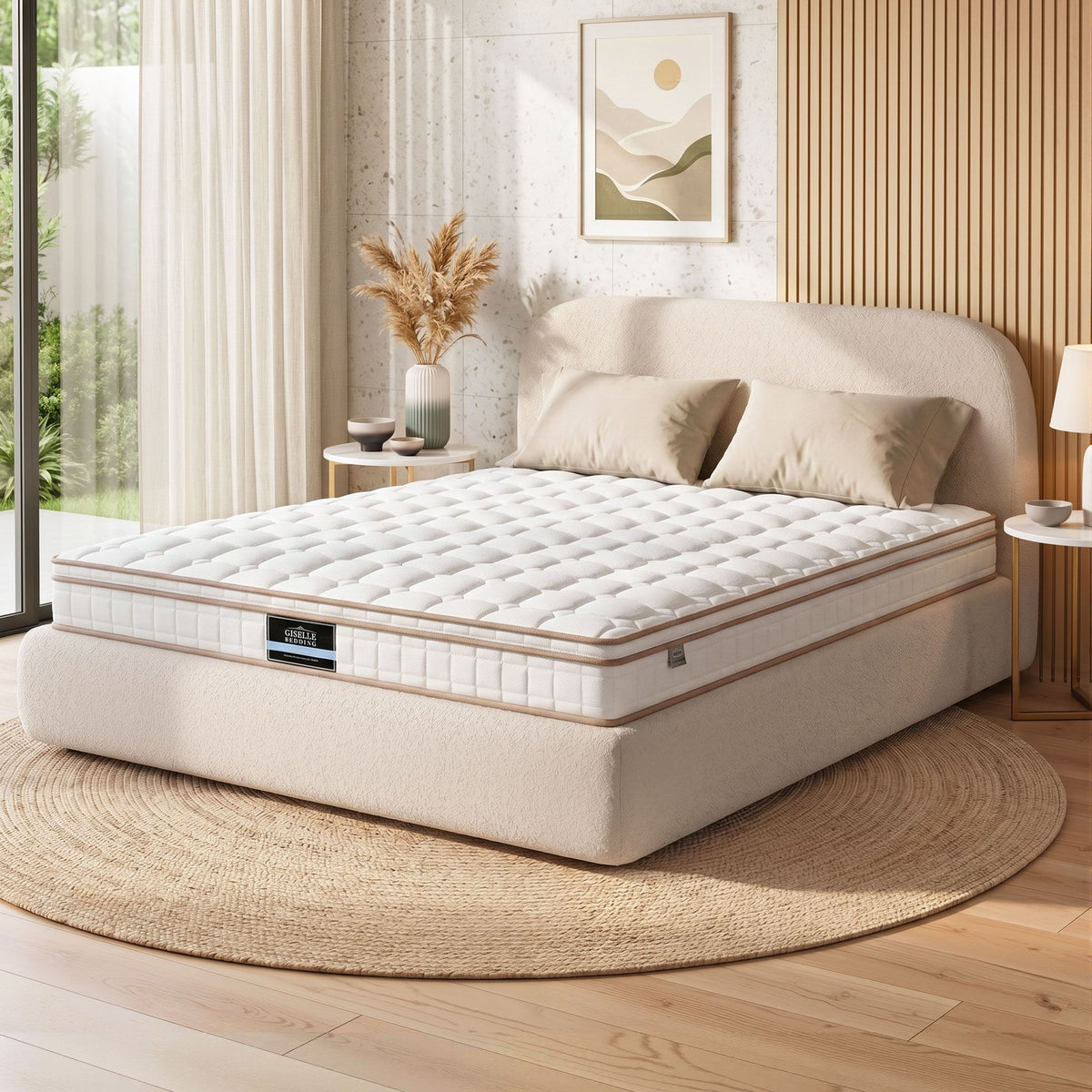 Giselle 20cm Firm Queen Mattress Pocket Spring for Bedroom or Guest Room Awezingly