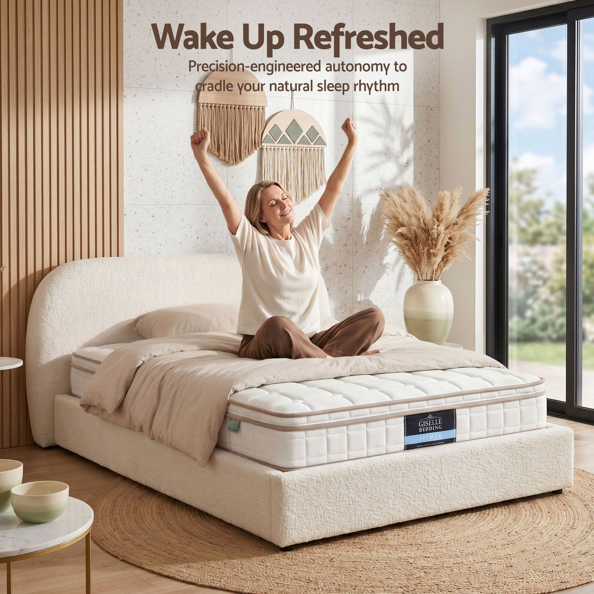 Giselle 20cm Firm Single Mattress Pocket Spring for Bedroom or Guest Room Awezingly