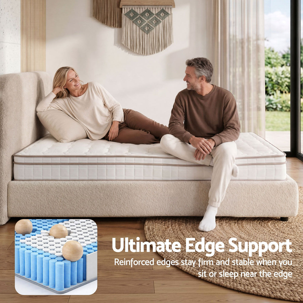 Giselle 20cm Firm Single Mattress Pocket Spring for Bedroom or Guest Room Awezingly