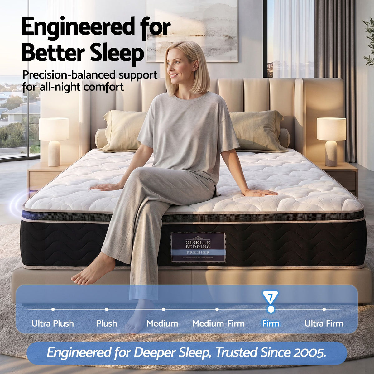 Giselle 35cm Double Mattress Firm with Copper Memory Foam and Edge Support Awezingly